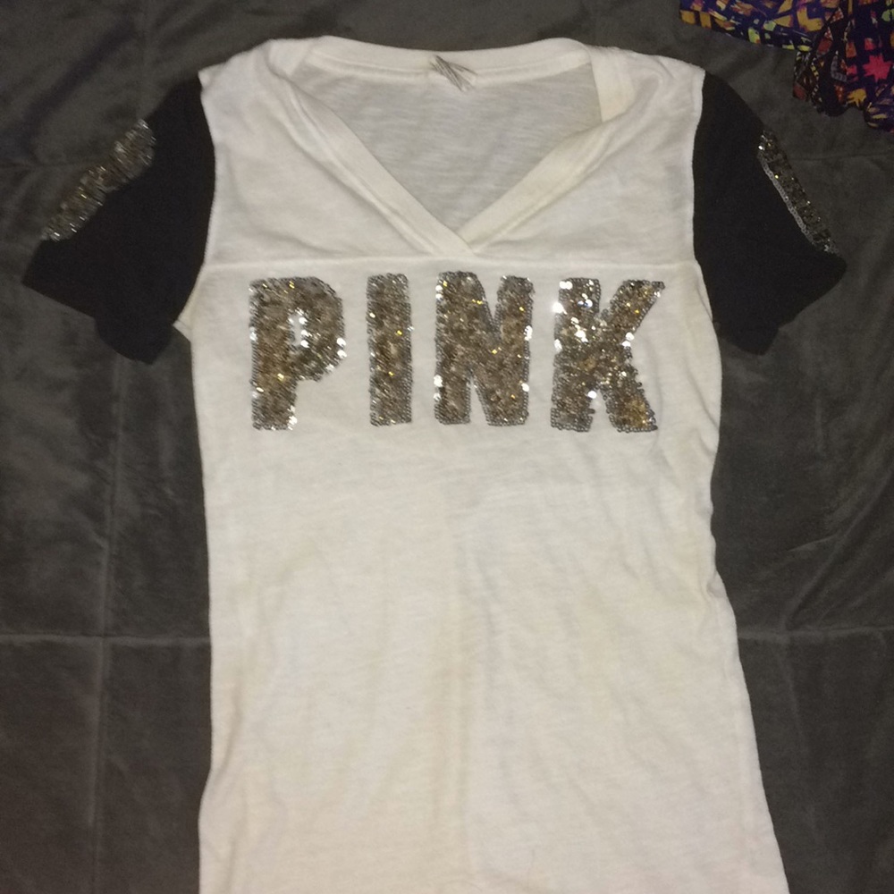Victorious secret pink glitter shirt